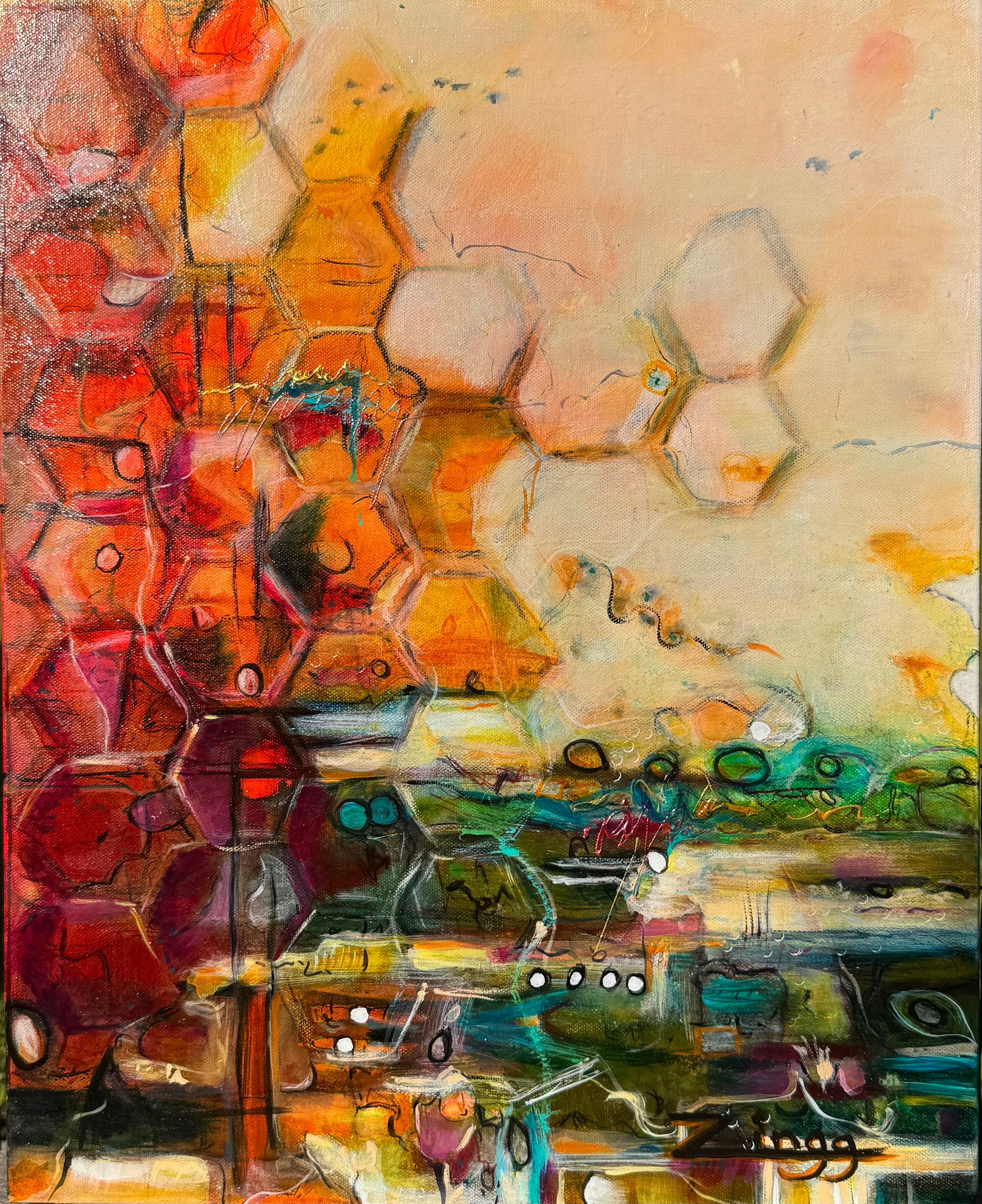 Graduation | In Step With the Ones Before Us | Hive Harmony | Expressive Abstract Oil Painting by Theresa Zingg
