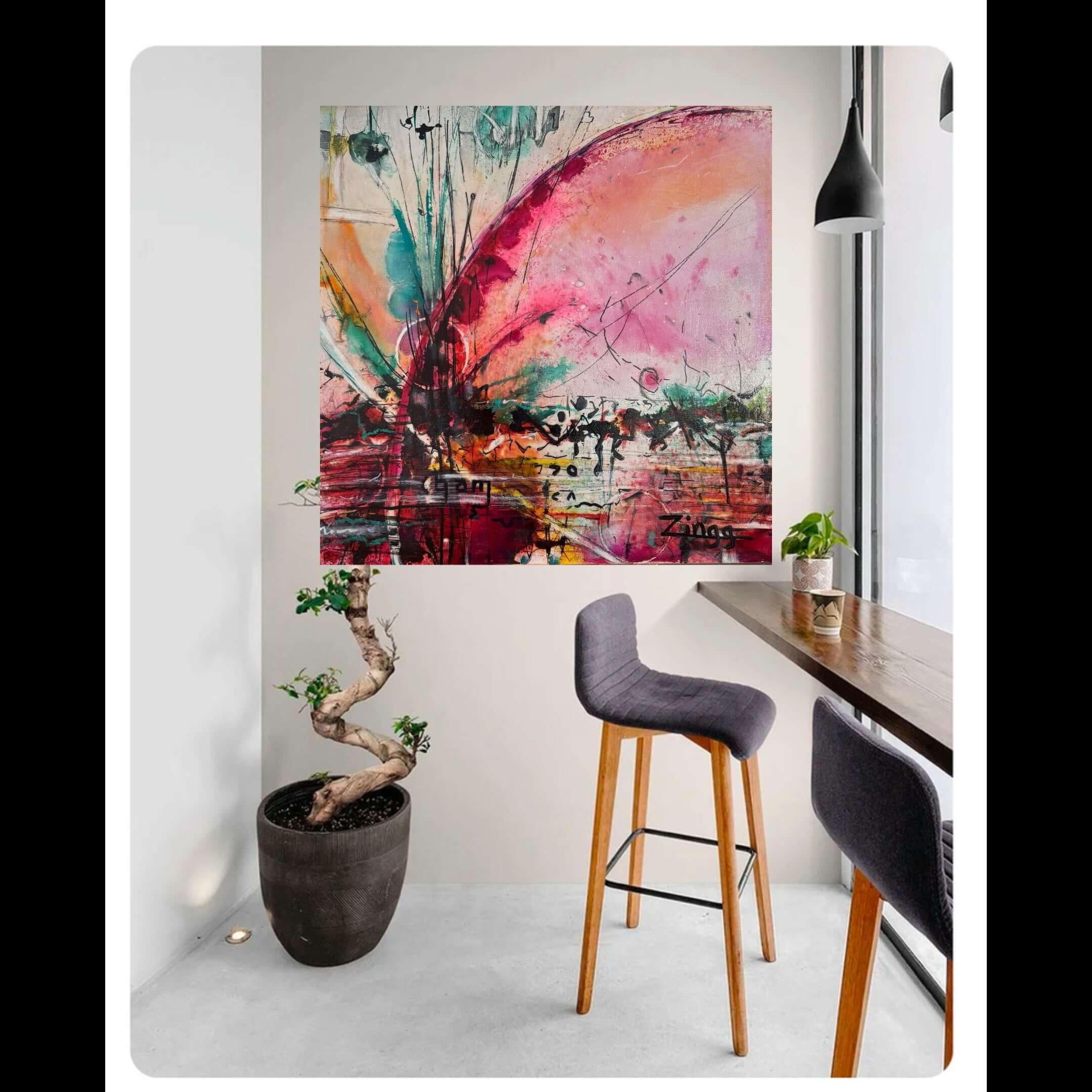 Modern Floral Abstract Painting