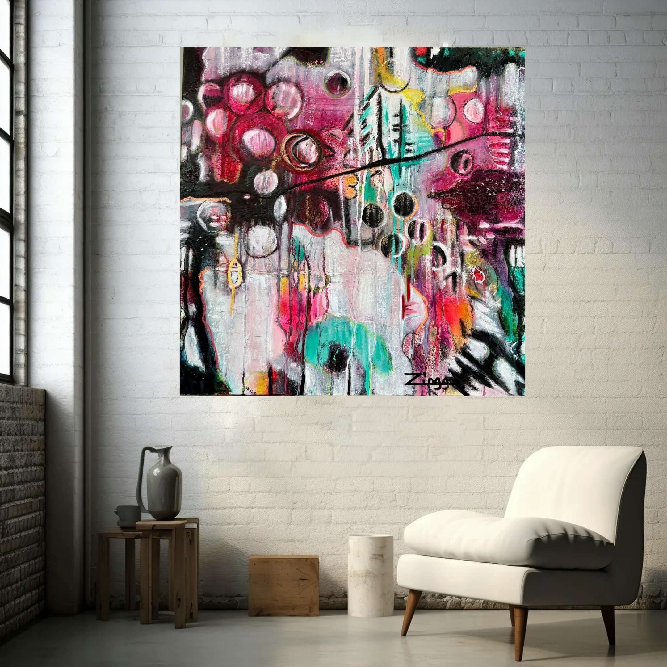 Elegant Neutral Abstract Painting