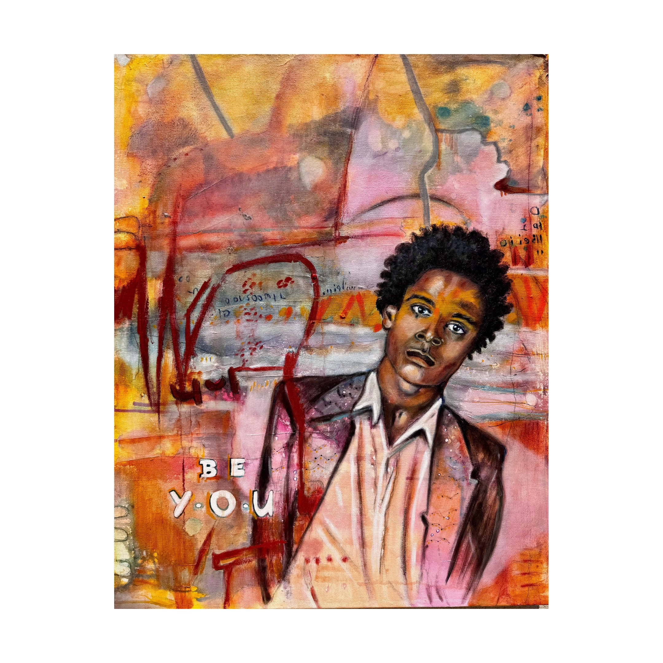"Be You: JBM" | 24x30 inch Contemporary Oil Painting by Theresa Zingg