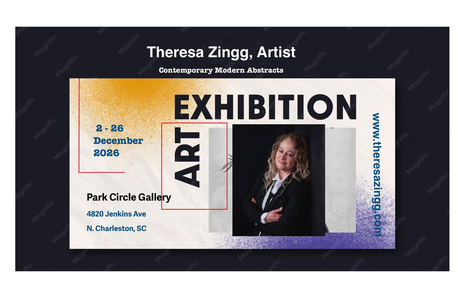 Art Exhibition for Artist, Theresa Zingg at Park Circle Gallery December 2026