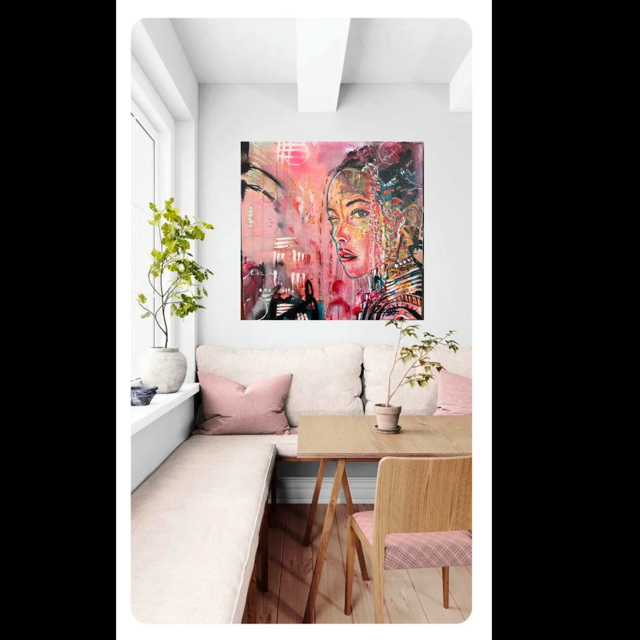 Bold Contemporary Floral Abstract Oil Painting