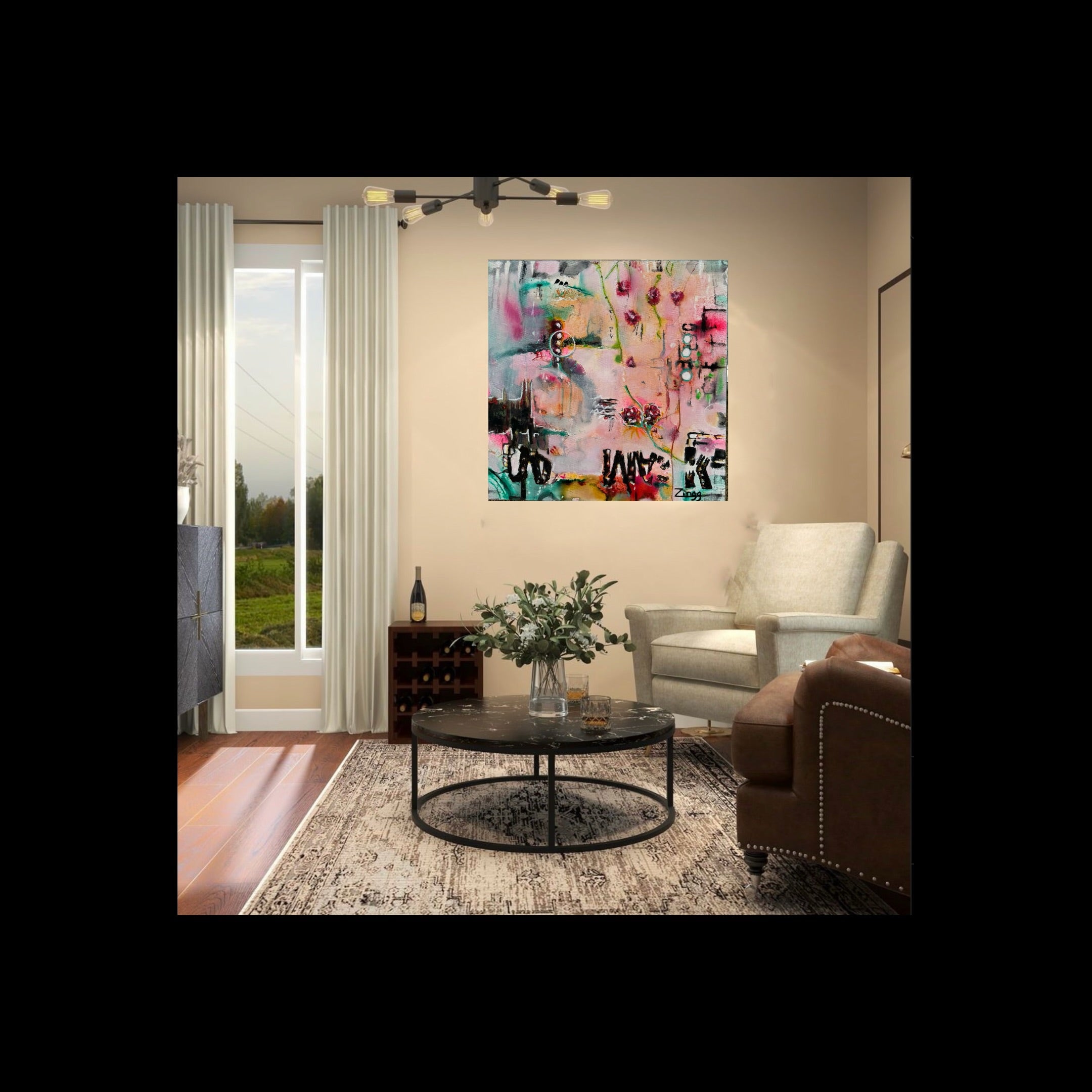 Elegant Abstract Oil Canvas