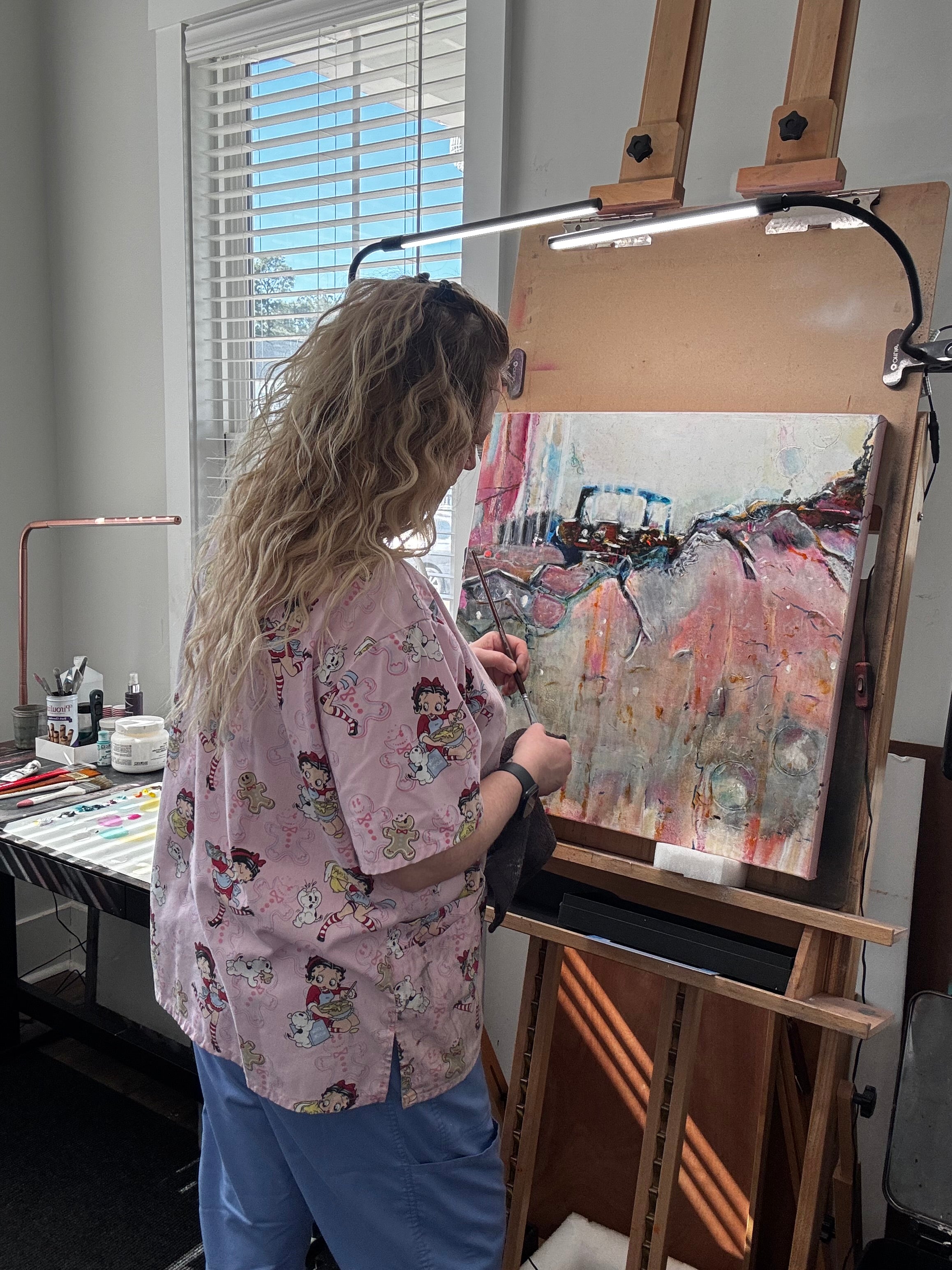 Where Color Fractures | 24x24 inch Contemporary Oil Painting by Theresa Zingg