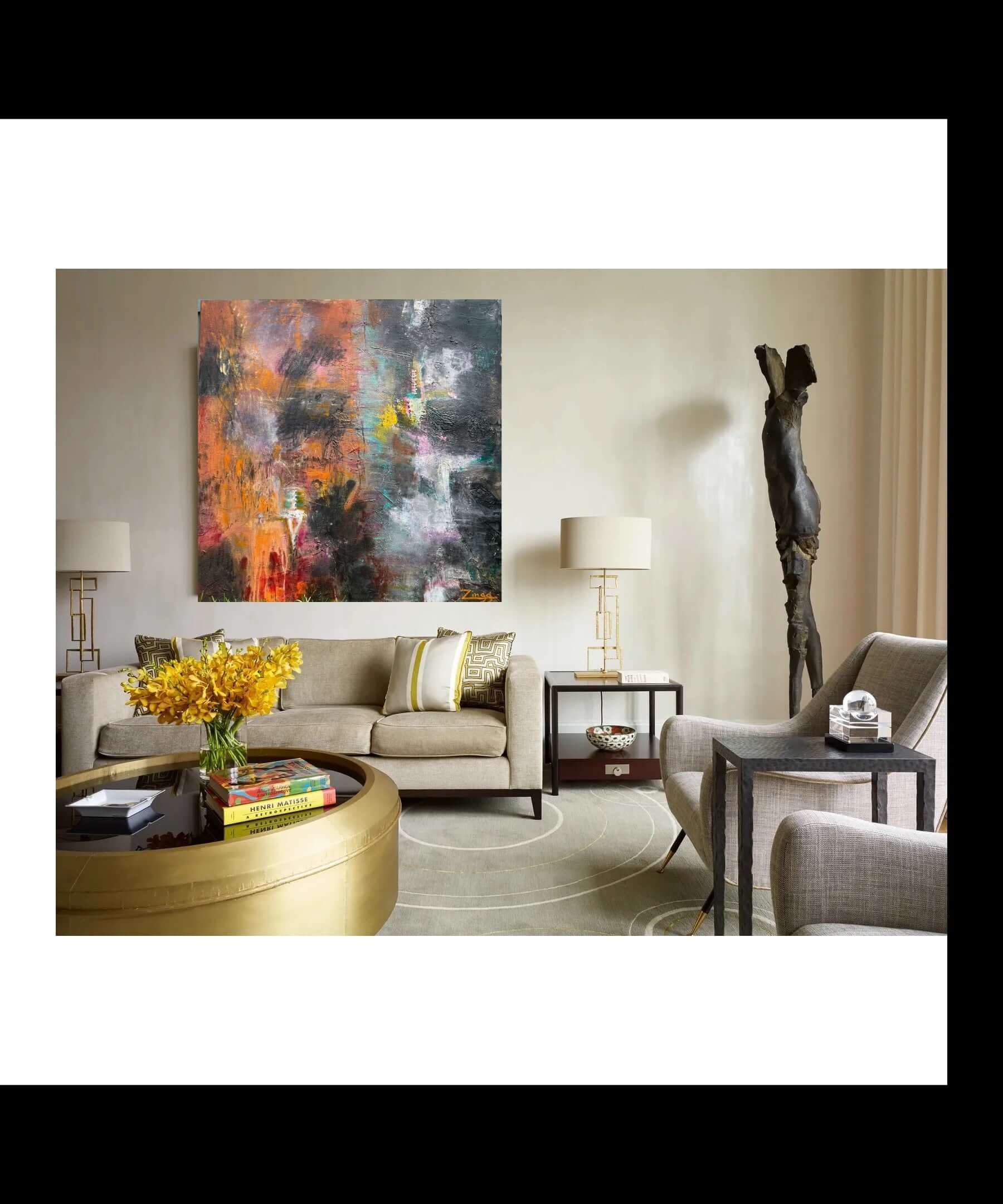 Contemporary Abstract Oil Painting | Pulse of Dust by Theresa Zingg featuring earthy tones and textured layers.