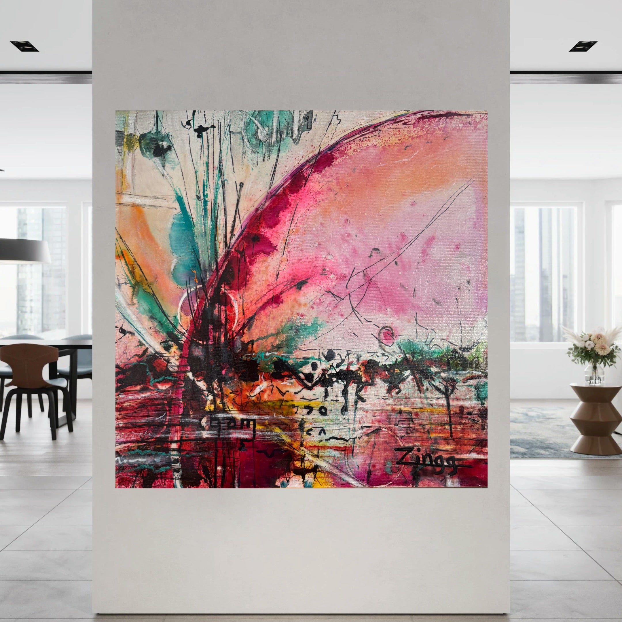 Modern Floral Abstract Painting