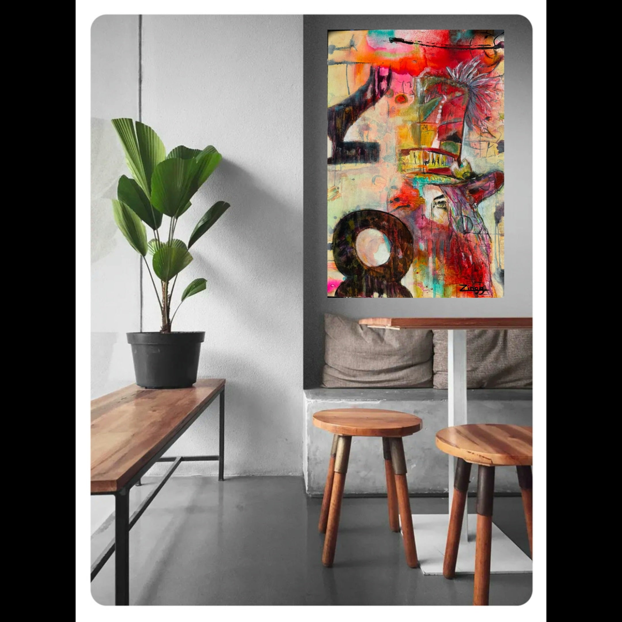 Abstract Expressionist Oil Painting