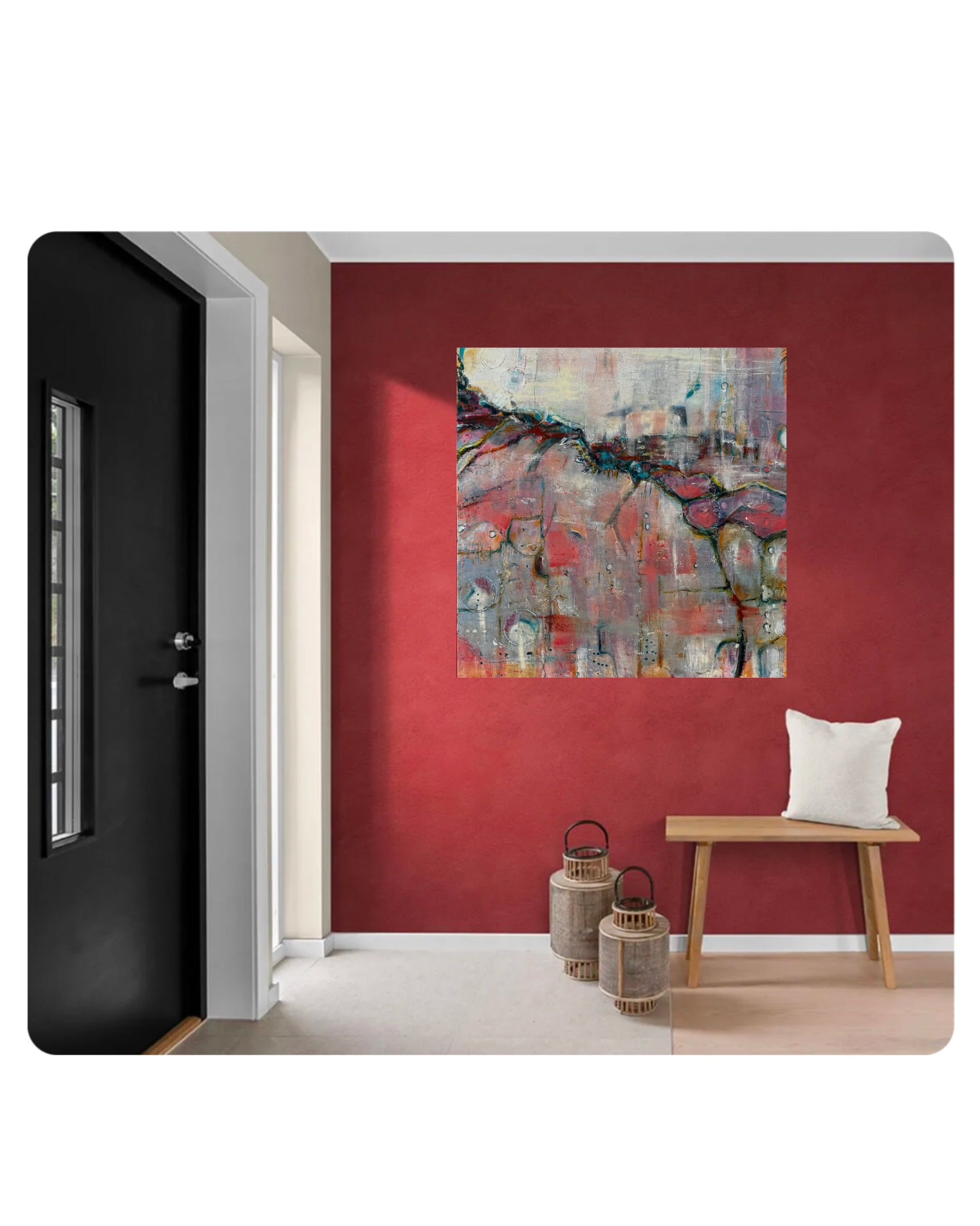 Where Color Fractures | 24x24 inch Contemporary Oil Painting by Theresa Zingg