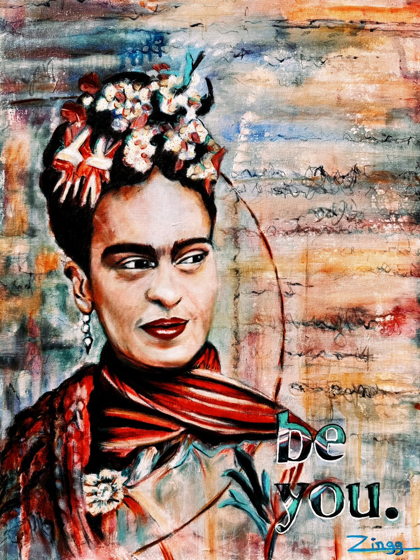 Fine Art Giclee Prints of "Be You: Frida" by Theresa Zingg